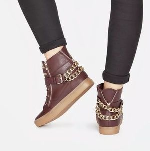 Hi-Top Burgundy, Height-adding Sneakers